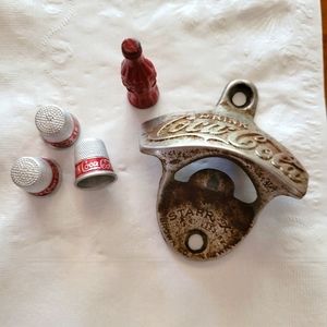 Coca-Cola Bottle Opener, Pencil Sharpener, Thimble